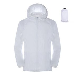 Summer Outdoor Sun Protection Clothing Women'S Lightweight Waterproof Windbreaker (Option: White-2XL)