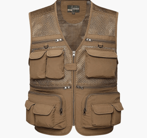 Multi-pocket Men's Professional Photography Vest (Option: Khaki-XL)
