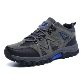 Outdoor Hiking Waterproof Non-slip Low-cut Hiking Shoes (Option: Grey blue-44)