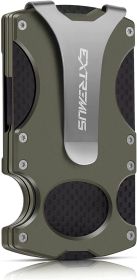 Extremus Tactical Wallet; Carbon Fiber Wallet; Money Clip; RFID Blocking Technology; Carbon Fiber and Stainless-Steel Construction (Color: Olive Green)