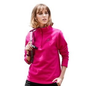 Jacket Liner Pullover Fleece Outdoor Women's Clothing (Option: Rose Red-L)